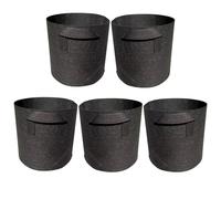 FJIXUO Paquete de 5 Bolsas Cultivo, macetas Tela no Tejida for jardín con asa Reforzada para Plantas,Verduras(3gallons 25x22cm)