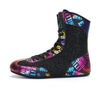 FJJLOVE Zapatillas de Boxeo para Hombres y Mujeres, con Cordones, Ligeras, de Malla, Unisex, Altas, para Fitness y Lucha.,Púrpura,36 EU