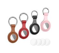 FJLKGDSP 4PCS GPS Case Cover For Leather For AirTags Pet Location Tracker Sleeve Shell Skins