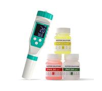 FJLKGDSP Medidor de pH/Cloro Libre/ORP/EC/TDS/Sal/Temperatura 7 en 1, probador salinidad for Piscinas, Resistente al Agua IP67, for acuarios, acuicultura y spas(with Calibration Kit)
