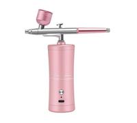 FJLKGDSP Mini pistola pulverizadora de pintura, Kit compresor aire portátil recargable, aerógrafo for arte uñas, tatuaje manualidad, pulverizador niebla for pastel(Pink)