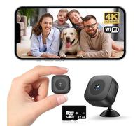 FJLKGDSP Minicámara 4K WiFi IP/Ap portátil con detección móvil, videocámara for vigilancia Inteligente del hogar, Seguridad y monitoreo Remoto(CAM with 32G)
