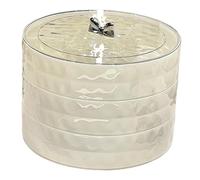 FJMQHU Bandeja para Frutas Secas Compartimentada Plato para Secos para Dulces Y Bandeja para Snacks Diseño con Asa Y Tapa Antipolvo Adecuada P, 3 Niveles, Individual