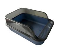 FJMQHU Bandeja Sanitaria para Gatos Caja de Arena Desmontable Antidesprendimientos Recipiente Portátil Adecuada para Gatos Pequeños Y Espacios Inte, Azul