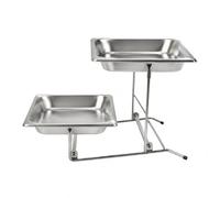 FJMQHU Banja para Servir Metal | Display Stand Buffet Doble Capa con Banja Rectangular Acero Inoxidable | para Restaurante , 2cm浅盘
