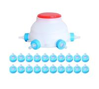 FJMQHU Biberón para Alimentar Corderos, para Granjas, Soporte para Biberones de Leche para Aves de Corral, Comedero Redondo para Lechones, con 20 Boquillas de Repuesto