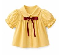 FJMQHU Blusa Blanca Niña con Cuello y Abullonada Algodón para