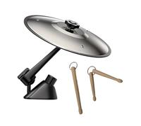 FJMQHU Carcillo de Ventilación Universal Mini Platillo de Tambor para Vehículo Instrumento de Percusión Metálico con Baquetas de Madera Accesorio Musical Dec, Plata