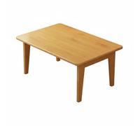 FJMQHU Mesa Suelo Plegable Bambú para Comedor y Terraza Acabado Suave al Tacto Diseño Funcional Ocupa Lugar Acuada para Picnics Interiores Escritura Creativa, Natural, 70 37 26.2cm