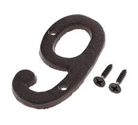 FJMQHU Placa de Forjado Placa de Número para Dirección Pegatina de Dígitos para Puerta Placa de Casa con Letras y Figuras Resistente al, Número 9