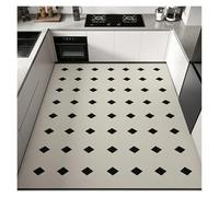 FJOADNVM Alfombra Baño Secado Rapido Carpet in The Kitchen Large PVC Leather Mat Non-Slip Waterproof Oil-Proof Floor Mats Modern Home Decoration(Color01,50x160cm(20x63in))
