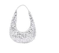 FJOADNVM Bolsos Pedrería Mujer Bolso de cena con diamantes brillantes y asa nudo, bolso noche ostentoso imitación for mujer, superior for boda cristal brillante(White)