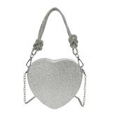 FJOADNVM Bolsos Pedrería Mujer Bolso de mano con cadena diamantes y asa nudo for mujer, bolso noche cristal imitación, cena for fiesta, bolsos forma corazón