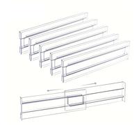 FJOADNVM Cajas Organizadoras Cajones 4/5/6pcs Clear Drawer Dividers Adjustable Organizer for Clothes Kitchen, Office Cosmetics Good for Tidy Storage(5pcs)