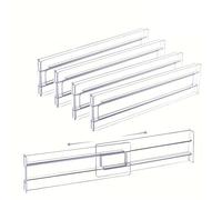 FJOADNVM Cajas Organizadoras Cajones 4/5/6pcs Clear Drawer Dividers Adjustable Organizer for Clothes Kitchen, Office Cosmetics Good for Tidy Storage(4pcs)