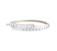 FJOADNVM CinturóN Remachado Cinturón negro vintage punk con hebilla de metal for mujer, piel sintética decorativa, estilo hip hop, 168 cm largo Decorar(WHITE)