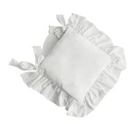 FJOADNVM Cojin Silla De Jardin Funda de cojín for Silla con Volantes, Tela Antideslizante, Asiento Falda y Lazos for Sala Estar Comedor(White,1pc 50x50cm)