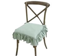 FJOADNVM Cojin Silla De Jardin Funda de cojín for Silla con Volantes, Tela Antideslizante, Asiento Falda y Lazos for Sala Estar Comedor(Light Green,1pc 50x50cm)