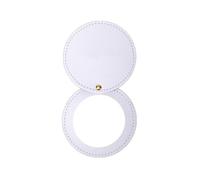 FJOADNVM Espejo De Mano 3pcs Round Leather Rotating Mirror Mini 360 Degree Rotation Beauty No Deformation Folding Pocket(Color-05)