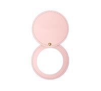 FJOADNVM Espejo De Mano 3pcs Round Leather Rotating Mirror Mini 360 Degree Rotation Beauty No Deformation Folding Pocket(Color-02)