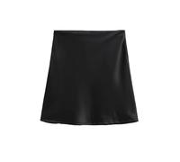 FJOADNVM Falda De Satén para Mujer Modern High Waist Asymmetrical Acetate Satin Half Skirt For Women Side Hidden Zipper Short Elegant A-Line Silhouette para Mujeres(Black,L)