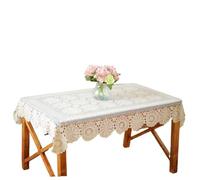 FJOADNVM Lace Tablecloth Mantel de Encaje Ganchillo Hecho a Mano algodón Beige Disponible en Varios tamaños DecoracióN De Escritorio(White,130x180cm)