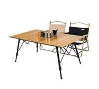 FJOADNVM Mesa Camping Mesa Plegable de Madera y Aluminio con Forma Huevo, Grande, for Acampar Exterior(White)