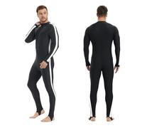 FJOADNVM Neopreno Hombre Traje de baño de una Pieza for Hombre, de Manga Larga, con protección Solar, Resistente al Agua, for Surf y Buceo, de Secado rápido, for Playa(Black,XL)