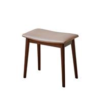 FJOADNVM Ottoman Taburete de tocador con cojín Tipo Silla de Montar, Taburete otomano con Patas de Madera Maciza, Banco de Piano Moderno for Maquillaje.(Brown)