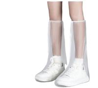 FJOADNVM Protector Calzado Lluvia Fundas for zapatos de lluvia, portátiles, desechables, tubo alto, for adultos, impermeables, for exteriores, senderismo, gruesas(White,4pcs)