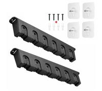 FJOADNVM Soportes Para Caña De Pescar Horizontal Fishing Rod Storage Rack 6 Holes Wall-mounted Pole Holder Bracket Vertical Horizontal Display Fixed Frame For Home(Black Horizontal)