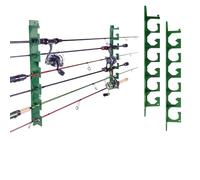 FJOADNVM Soportes Para Caña De Pescar Horizontal Wall & Ceiling Mounted Fishing Rod Holder Rack For Garage - Holds 6 Rods Or Combos, Space-Saving Pole Storage(Green)