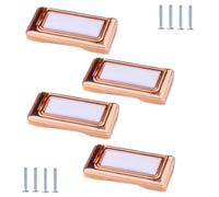 FJQFHH Armario de Cocina de cerámica, Tiradores for armarios, Paquete de 4, aleación de Zinc, cerámica, Dorado y Blanco, con un Solo Orificio(1909-64mm (Surface Mounted))