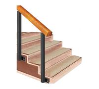 FJQFHH Barandillas de Madera, Pasamanos de Escalera Montaje Lateral Pasos Madera hormigón for Exteriores Madera Hierro Forjado(120cm,H 95cm)