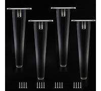 FJQFHH Muebles de piernas, Patas acrílicas for Muebles, Paquete de 4, Transparentes, 80-300 mm, con Accesorios de Montaje(200mm(7.9in))