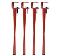 FJQFHH Muebles de piernas, Patas De Abrazadera De Mesa De Hierro Paquete De 4 Multicolor 45cm/71cm Sin Perforación Ajustable con Protectores(Red,71cm(28in))
