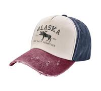 FJQWKLF Alaska The Last Frontier Gifts-Gorra de béisbol Golf Dad Hat Gorra de béisbol Ajustable Hombres Mujeres Rojo Oscuro