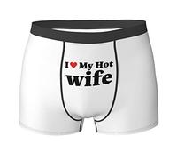 FJQWKLF Amo a mi Esposa Caliente I Heart my Hot Wife Gift Ropa Interior Negra para Hombres Calzoncillos bóxer Deportivos Suaves Transpirables para Hombres Calzoncillos para Hombres