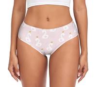 FJQWKLF Braguita Femenina con Estampado de cisnes Dorados y Coronas, Estilo Cheeky, Talla XL
