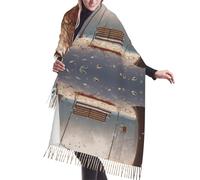 FJQWKLF Bufanda elegante de cachemira con flecos y estampado Now Falling In The Park de 77 x 27 pulgadas. Bufanda de moda con borlas.