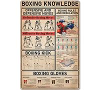 FJQWKLF Cartel de hojalata con anatomía de patada de boxeo, infografía de boxeo, club de boxeo, decoración de pared para casa, cocina, garaje, bar, 30 x 40 cm