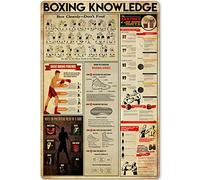FJQWKLF Cartel de hojalata con información sobre boxeo: Anatomía de un guante, infografía, club de boxeadores, decoración de pared para casa, cocina, garaje, bar, 30 x 40 cm