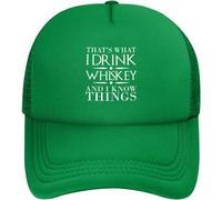 FJQWKLF Eso es lo Que Hago, Bebo Whisky y sé Cosas, Gorra de béisbol Negra para Hombre y Mujer, Sombrero de papá Divertido Vintage Lavado