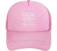 FJQWKLF Eso es lo Que Hago, Bebo Whisky y sé Cosas, Gorra de béisbol Negra para Hombre y Mujer, Sombrero de papá Divertido Vintage Lavado