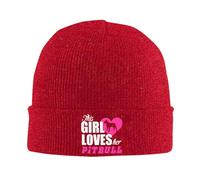 FJQWKLF Gorro de Punto con Estampado de Pitbulls para Mujer. Ideal para el Invierno. Gorros con Vuelta. Gorro de Lana para Hombre y Mujer.