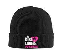 FJQWKLF Gorro de Punto con Estampado de Pitbulls para Mujer. Ideal para el Invierno. Gorros con Vuelta. Gorro de Lana para Hombre y Mujer.