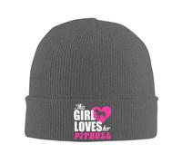 FJQWKLF Gorro de Punto con Estampado de Pitbulls para Mujer. Ideal para el Invierno. Gorros con Vuelta. Gorro de Lana para Hombre y Mujer.