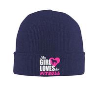 FJQWKLF Gorro de Punto con Estampado de Pitbulls para Mujer. Ideal para el Invierno. Gorros con Vuelta. Gorro de Lana para Hombre y Mujer.