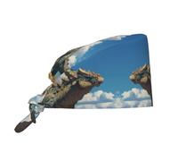 FJQWKLF Gorro de Trabajo Transpirable con Estampado de Dinosaurios, Adecuado para su Uso en los sectores médico, de enfermería, culinario, de Belleza y Otros.