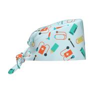 FJQWKLF Gorro quirúrgico médico con Banda para el Sudor, Gorro Ajustable con Cierre de Vendaje para Hombres y Mujeres, Gorro de Chef.